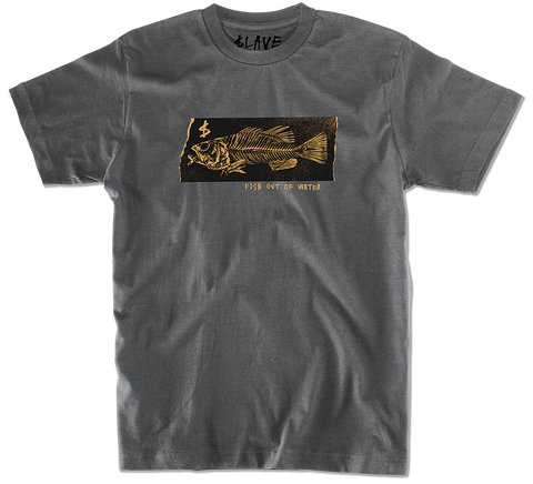 FISH OUT OF WATER TSHIRT - CHARCOAL
